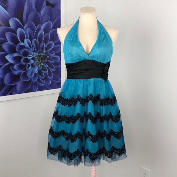 B. Smart Halter Tulle Party Prom Dress - Picture 1 of 7